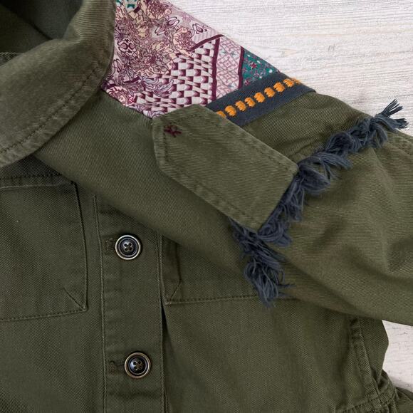 Matilda Jane Girls Varsity Jacket 8 Olive Patchwork Moments With You Ruffle Fall - Picture 8 of 9